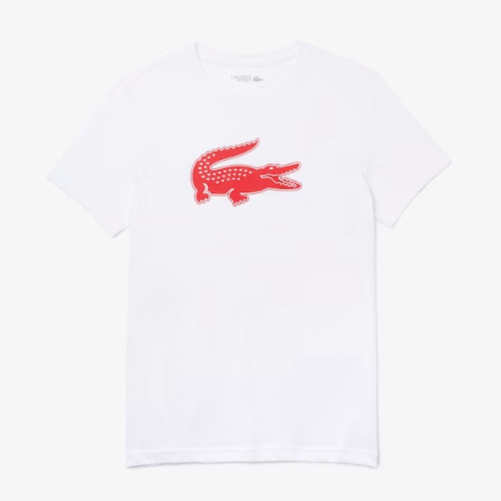 Lacoste Mens Sport 3D Print Crocodile Breathable Jersey T-Shirt - TH2042-51-B6C